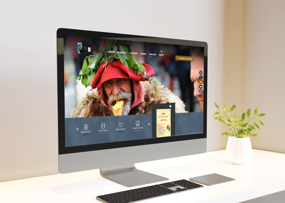 Mockup ordinateur site de la mairie de Murat