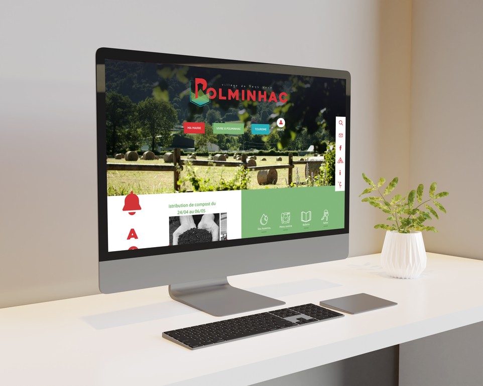 Mockup ordinateur site de la mairie de Polminhac