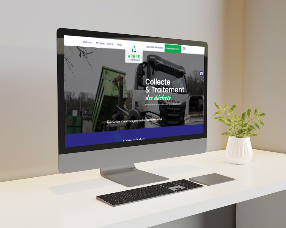 Mockup ordinateur site de Arbre environnement