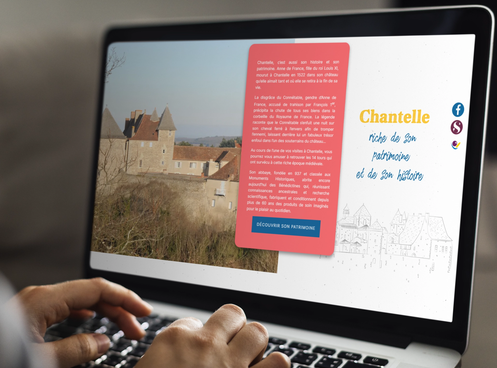 Mockup du site internet de la mairie de Chantelle